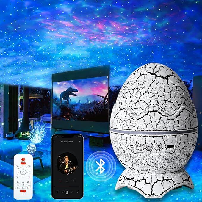 جهاز عرض المجرات، جهاز عرض النجوم لغرفة النوم، مكبر صوت بلوتوث للضوضاء البيضاء مع مؤقت وجهاز تحكم عن بعد