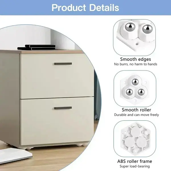 Pack of 4 Steel Furniture Moving Wheels