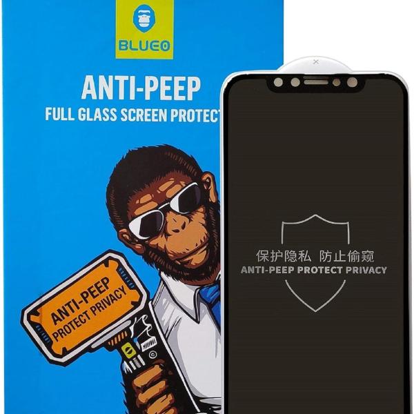 BLUEO Full Cover Anti-Peep Matte Glass AG &Anti-Peep - Black