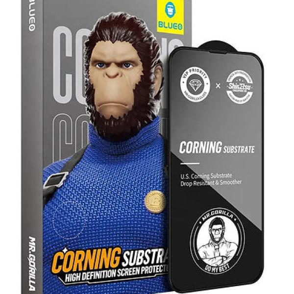 Blueo Corning Gorilla Premium HD Tempered Glass Without Applicator for series iPhone - Black