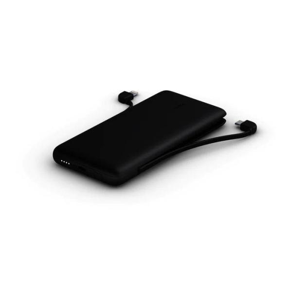 Belkin 10,000 mAh USB C Power Bank with Integrated Cables - Black & Blue