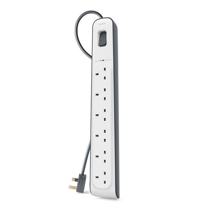 Belkin 6 outlet Surge Strip with 2M Cord - White