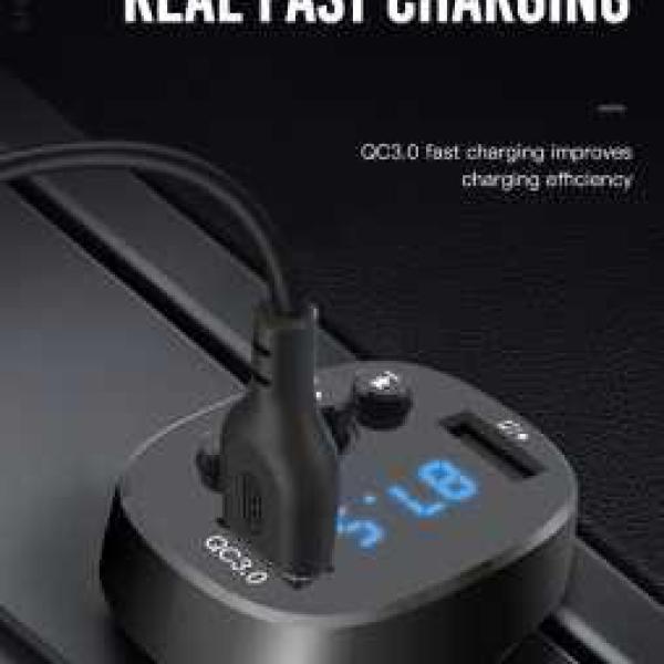 XO transmiter FM BCC03 Bluetooth MP3 car charger 18W black