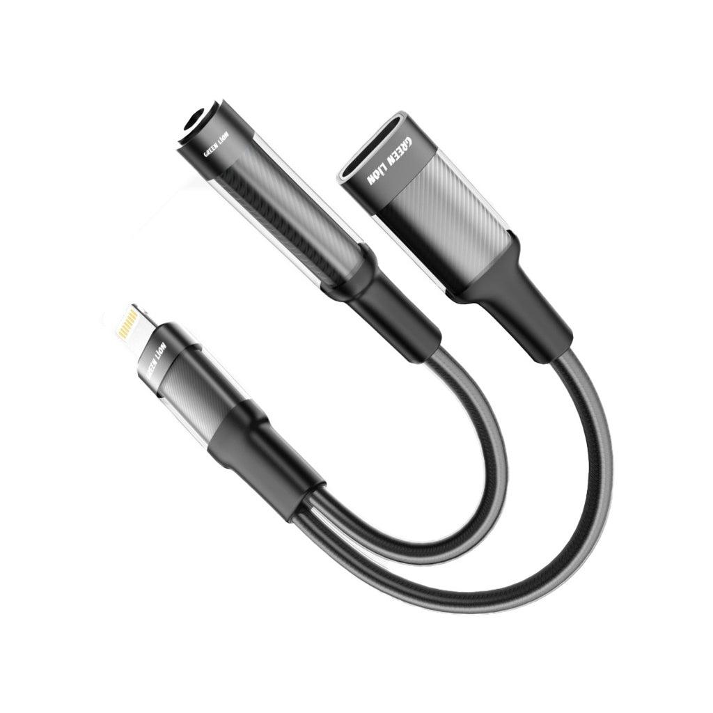 Green Lion 2in1 Lightning Audio & Charge Adapter - 12CM