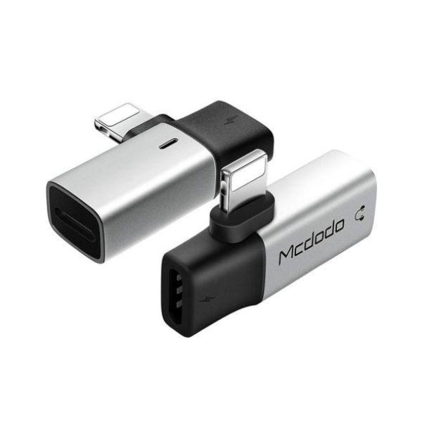 Mcdodo 2 in 1 Lightning to Dual Lightning Audio Adapter - Silver