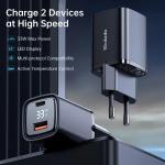 Mcdodo 33W PD & QC Dual Port Fast Charger and Digital Display - Black