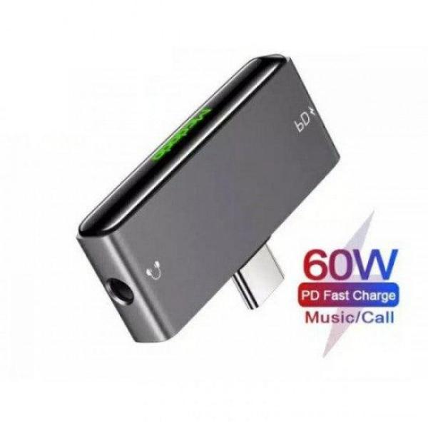 Mcdodo 60W Type C to DC3.5 & Type C Audio Adapter - Black