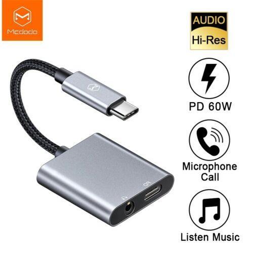 Mcdodo 60W USB C to Dual Type C Audio & Charging Adapter - Black