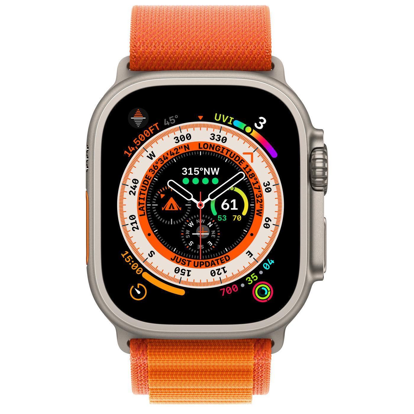 Apple Watch Ultra GPS + Cellular, 49mm Titanium Case with Trail Loop