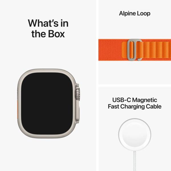 Apple Watch Ultra GPS + Cellular, 49mm Titanium Case with Trail Loop