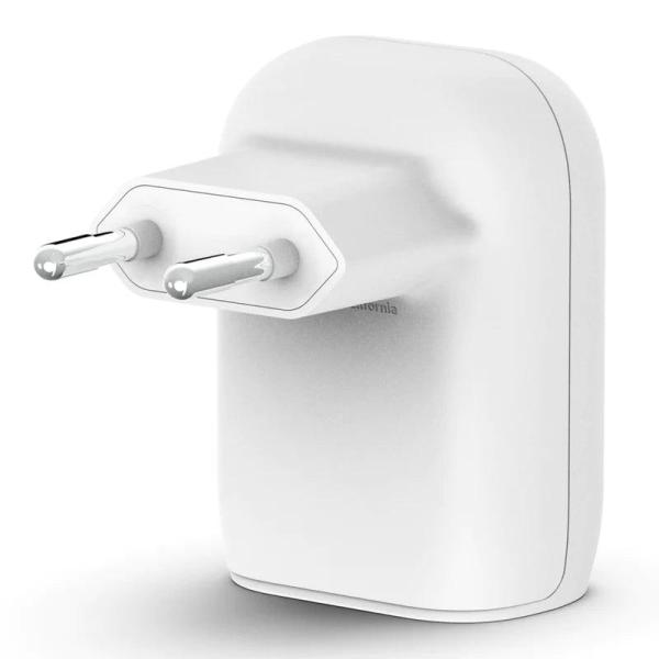 Belkin 32W PD Dual Home Charger 20W USB C & 12W USB A - White
