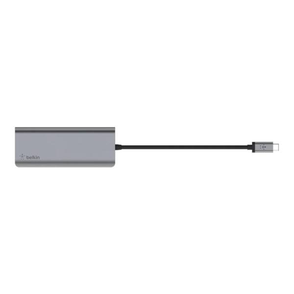 Belkin USB C 6 in 1 Multiport Adapter - Gray
